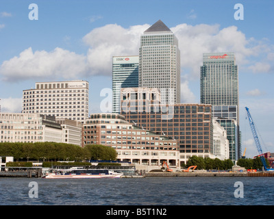 UK London Canary Wharf Financial District angesehen, über die Themse Stockfoto