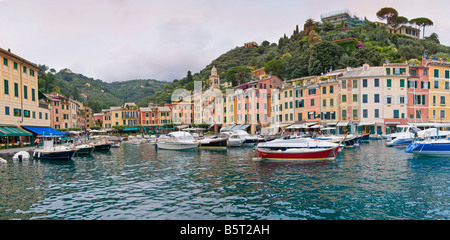 Hafen von Portofino, Ligurien, Italien, Europa. Stockfoto