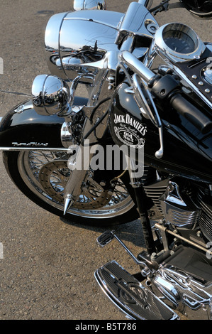 Harley-Davidson Motorräder parken entlang der Lincoln Boulevard, Marina Del Rey, Kalifornien Stockfoto