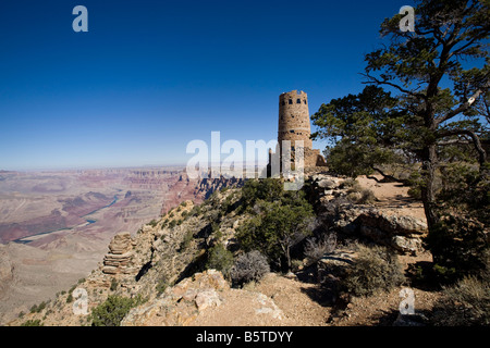 South Rim Grand Canyon Dersert View Watchtower Arizona Stockfoto