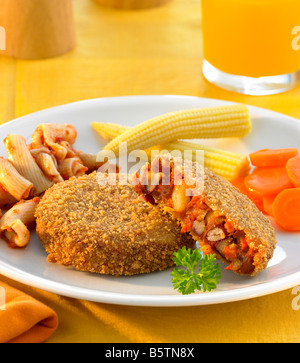 würzige Bohne burger Stockfoto