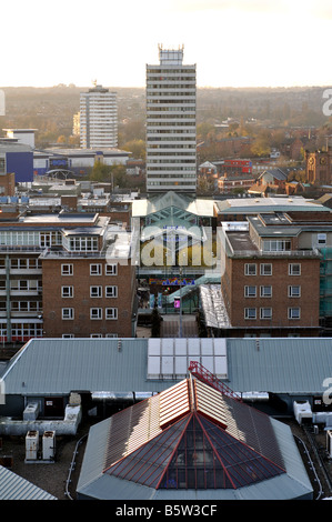 Blick vom Turm der Coventry Cathedral, West Midlands, England, UK Stockfoto