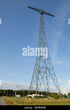 Antenne der Radiostation Grimeton in der Nähe von Varberg UNESCO-Welterbe Schweden Juli 2007 Stockfoto