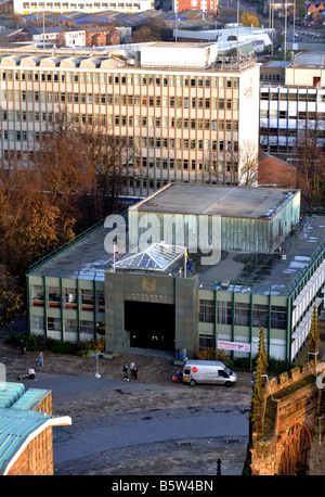 Blick vom Turm der Coventry Cathedral, West Midlands, England, UK Stockfoto