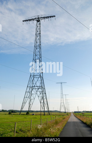 Die Antennen der Radiostation Grimeton in der Nähe von Varberg UNESCO-Welterbe Schweden Juli 2007 Stockfoto