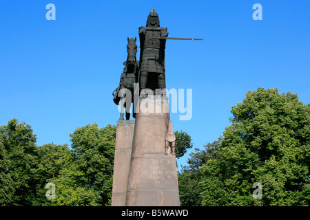 Statue des Großfürsten Gediminas, Gründer von Litauen in Vilnius, Litauen Stockfoto