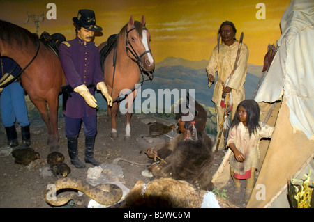 San Antonio Buckhorn Saloon Museum, Hall of Texas History, Lt. Colonel Robert E. Lee im Jahre 1856 behandelt mit Plains Indians Stockfoto