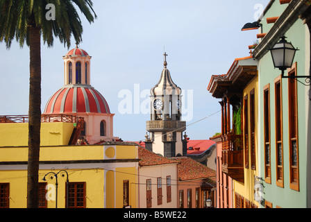 Iglesia De La Concepcion vom Plaza Del Ayuntamiento, La Orotava, Teneriffa, Kanarische Inseln, Spanien Stockfoto