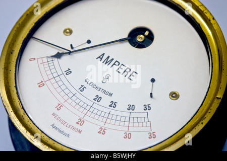 Alte Vintage Ampere-meter Stockfoto