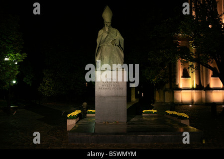 Statue von Kardinal Stefan Wyszynski in Warschau, Polen Stockfoto