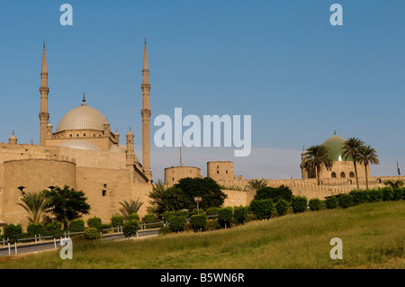 Al-Nasir Mohammed Ali und Mohammed Moscheen an der mittelalterlichen islamischen Saladin oder Salah ad Din Zitadelle auf mokattam Hügel in der Nähe des Zentrums von Kairo Ägypten Stockfoto