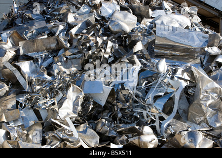 Edelstahlschrott in ein Stahl recycling-Zentrum in Sheffield Stockfoto