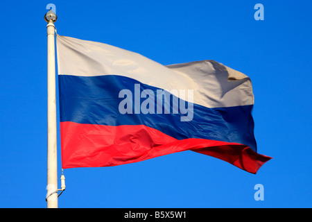 Russische Flagge stolz über dem Kreml in Moskau, Russland Stockfoto