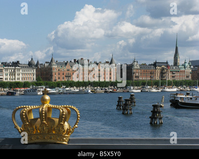 Blick vom Skeppsholmbron in Richtung Strandvägen, Stockholm Stockfoto