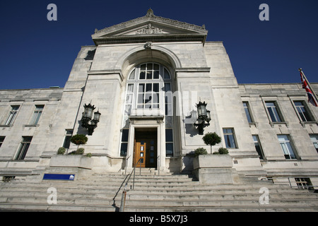 Stadt von Southampton, England. Haupteingang zum Ernest Berry Webber entworfen Southampton Civic Centre South Block. Stockfoto