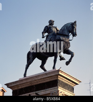 Reiterstatue von Bartolomeo Colleoni durch Verrocchio in Venedig Stockfoto