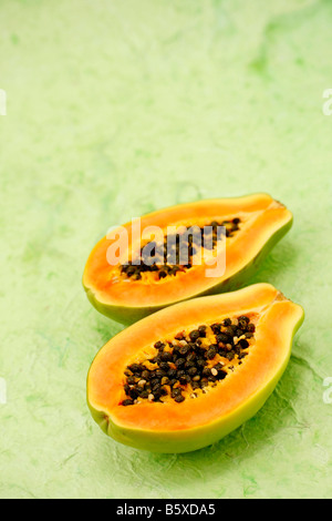 Papaya Carica papaya Stockfoto