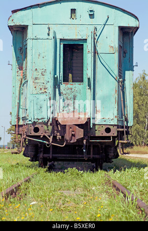 Bahnhof mit Waggon eine alte russische Eisenbahn Zug Haapsalu Estland Baltikum Stockfoto