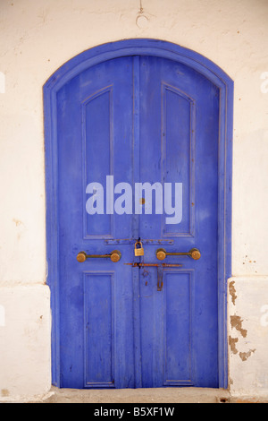 Tür in Medina, Essaouira, Marokko, Afrika Stockfoto