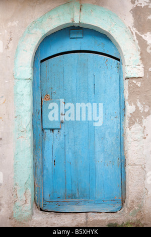 Tür in Medina, Essaouira, Marokko, Afrika Stockfoto