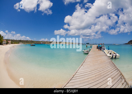 Öffentliche Dock Road Bay in Sandy Ground-Bereich auf der karibischen Insel Anguilla in den British West Indies Stockfoto