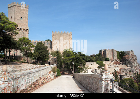 Castello Pepoli und Castello di Venere, Erice, Sizilien Stockfoto