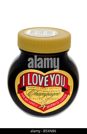 Jar Marmite Special Edition von ich liebe dich Stockfoto