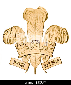 Fleur de Lis "Ich Dien" von Rückseite von William IV Münze Stockfoto