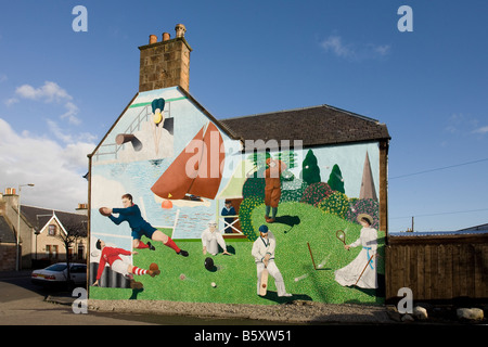 Off the Wall "in Auftrag gegeben, Fresken und Wandmalereien in Invergordon Invernesshire Schottland, Vereinigtes Königreich Stockfoto