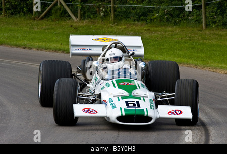 1970-McLaren-Chevrolet M10B Formel 5000-Rennfahrer beim Goodwood Festival of Speed, Sussex, UK. Stockfoto