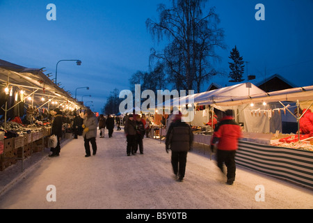 Jokkmokk Markt in frühen Nachmittag Winter Schweden Stockfoto