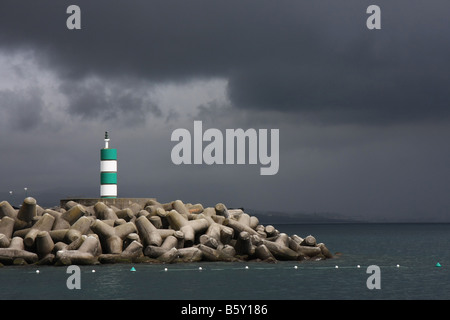 Leuchtturm von Ponta Delgada, São Miguel, Azoren, Portugal Stockfoto