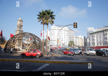 Straßen der modernen Stadt, Casablanca, Marokko, Afrika Stockfoto