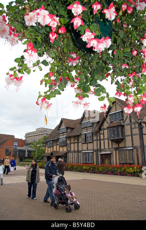 William Shakespeare s Geburtshaus in den Markt Stadt von Stratford-upon-Avon, Warwickshire, England Stockfoto