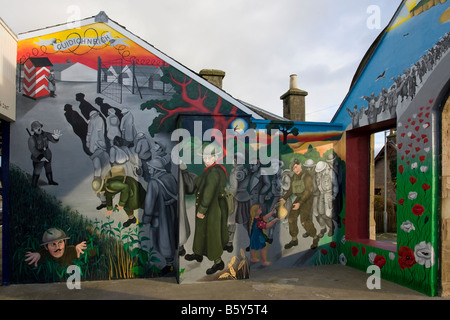 "Off the Wall" in Auftrag, Fresken und Wandmalereien in Invergordon Invernesshire Schottland, Vereinigtes Königreich Stockfoto