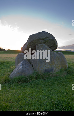 Dolmen grave, Riesen Ring, Lagan Valley, Belfast, Nordirland Stockfoto