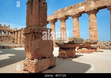 Tempel E, östlichen Hügel, Selinunte, Sizilien Stockfoto