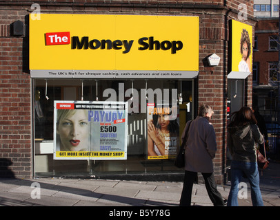 Geld Shop, Friar Lane, Nottingham, England, Großbritannien Stockfoto