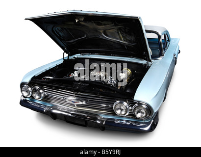 Lizenz und Drucke bei MaximImages.com - Klassisches Retro-Auto mit offener Haube Stockfoto