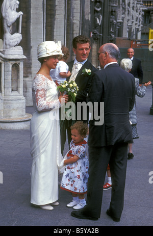 Belgier Braut und Bräutigam in Grand Place Stadt Brüssel Brüssel Hauptstadt Region Belgien Europas Stockfoto