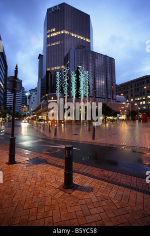 Moderne Neon Skulptur Visumdienst Kai Wellington Neuseeland Stockfoto