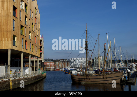 Riverside Apartments unter Konstruktion, Regatta Quay, Ipswich, Suffolk, UK. Stockfoto