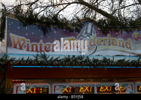 Winter-Wunderland Zeichen in Hyde Park Corner, London Stockfoto