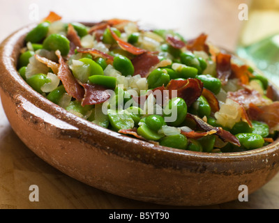 Baby-Bohnen und Schinken - Jamon au Favas Stockfoto