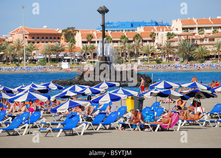 Playa Las Vistas, Los Cristianos, Teneriffa, Kanarische Inseln, Spanien Stockfoto