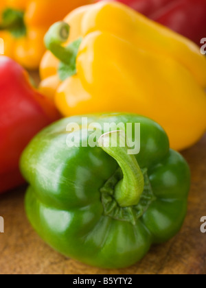 Verschiedene bunte Paprika Stockfoto