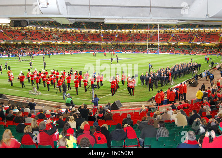 Vor dem Spiel Unterhaltung, alle schwarzen Vs Wales Rugby Spiel, Millenium Stadium, Cardiff, Wales, Vereinigtes Königreich Stockfoto