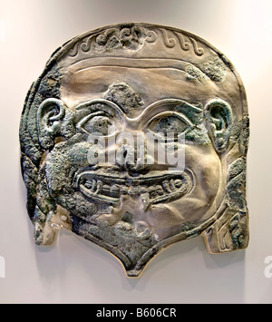 Gorgoneion Maske Medusa 6. Jahrhundert v. Chr. Heiligtum der Athena Chalkioikos im Nationalen Archäologischen Museum Sparta in Athen, Griechenland. Stockfoto