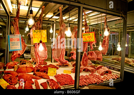 Zentralmarkt Metzgerei Piräus Piräus Athen Griechisch Stockfoto