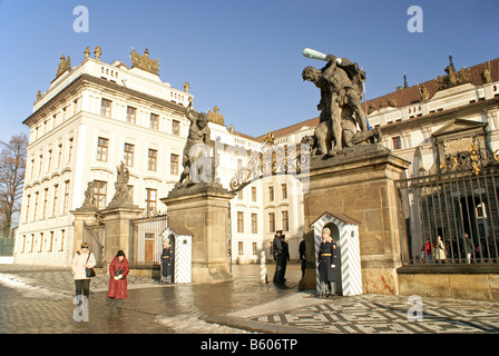 Prager Burg Haupttor. Prag, Tschechische Republik. Stockfoto